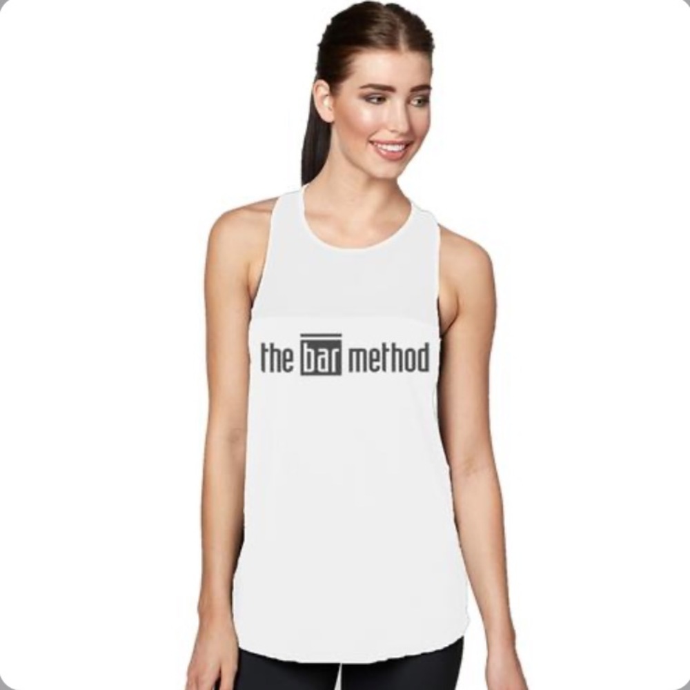 NWT The Bar Method Tank Top Workout Active - Mesh in White XS